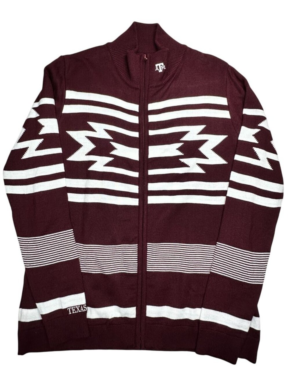 Texas A&M Aggies Sweater Womens Medium Maroon White NCAA College Football Aztec